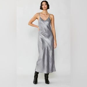 Current Air Bias Midi Metallic Slip Dress